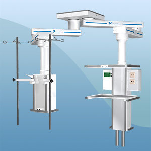 Doppio braccio di distribuzione a soffitto - Tandem  - Pneumatik Berlin - per terapia intensiva / per anestesia / per sala operatoria
