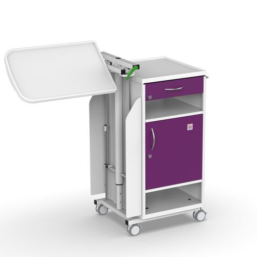 Comodino con rotelle - NS-21 - PROMA REHA - con cassetti / con tavolino servitore integrato