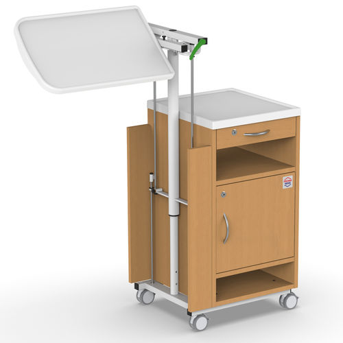 Comodino con rotelle - NS-1 - PROMA REHA - con tavolino servitore integrato / con cassetti
