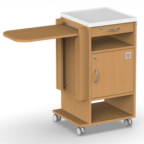 Comodino con rotelle - NS-3 - PROMA REHA - con cassetti / con tavolino servitore integrato