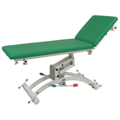 Lettino da visita idraulico - HYDRO - Promotal - ad altezza regolabile / a 2 sezioni / blu