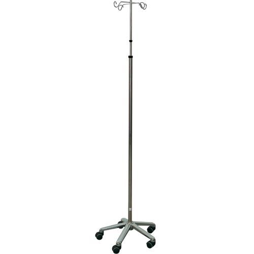 Asta portaflebo con rotelle - 2981-01 - Promotal - 4 ganci / in acciaio inossidabile