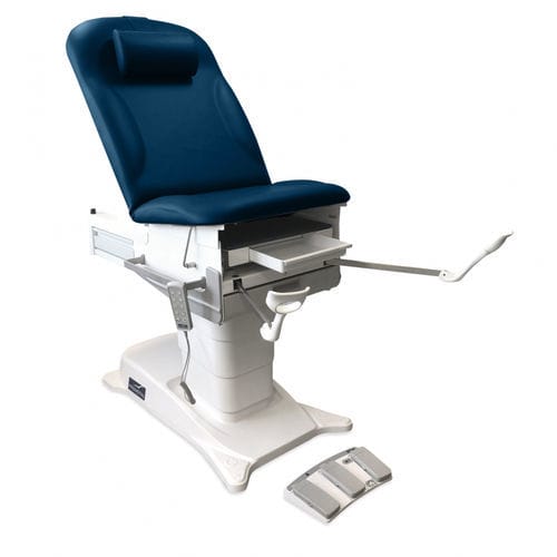 Lettino da visita elettrico - EKOMPACT - Promotal - ad altezza regolabile / a 2 sezioni / blu