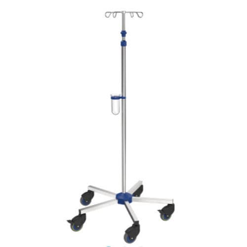 Asta portaflebo con rotelle - I-N42212 - provita medical - 4 ganci / per letto / ad altezza regolabile