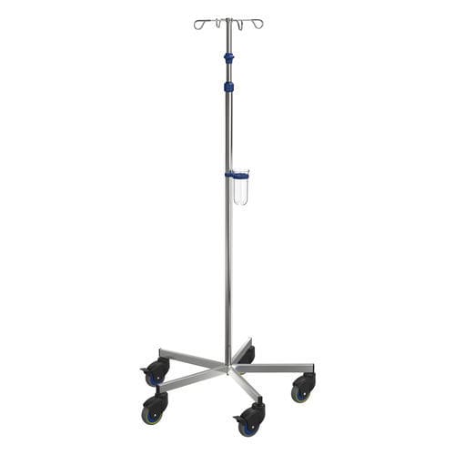Asta portaflebo con rotelle - I-O12112 - provita medical - 4 ganci / in acciaio inossidabile / per letto