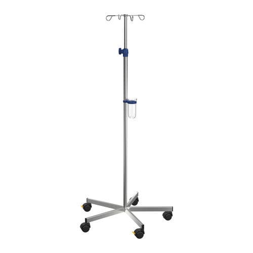 Asta portaflebo con rotelle - I-O11222 - provita medical - 4 ganci / in acciaio inossidabile / per letto
