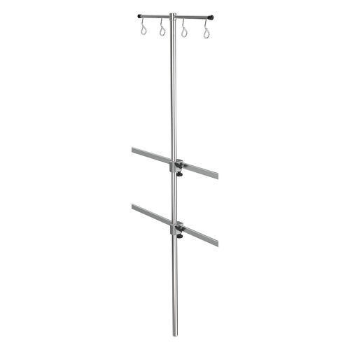 Asta portaflebo a muro - I0001502 - provita medical - su guida di scorrimento / 4 ganci / in acciaio inossidabile