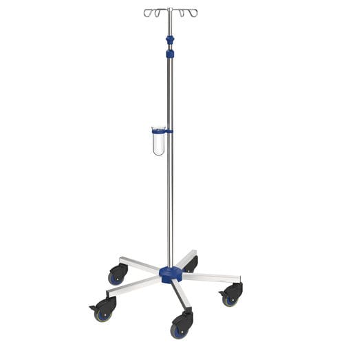 Asta portaflebo con rotelle - I-N42112 - provita medical - 4 ganci / per letto / ad altezza regolabile