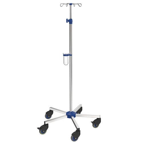 Asta portaflebo con rotelle - I-N42223 - provita medical - 4 ganci / per letto / ad altezza regolabile