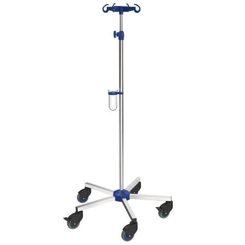 Asta portaflebo con rotelle - I-N42221 - provita medical - 4 ganci / per letto / ad altezza regolabile