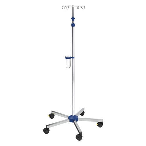 Asta portaflebo con rotelle - I-N41212 - provita medical - 4 ganci / per letto / ad altezza regolabile