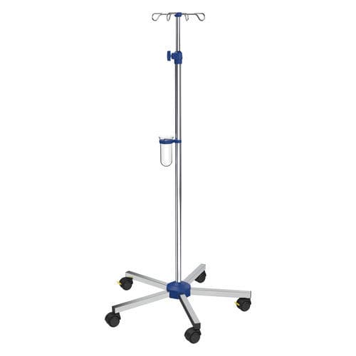 Asta portaflebo con rotelle - I-N41223 - provita medical - 4 ganci / per letto / ad altezza regolabile