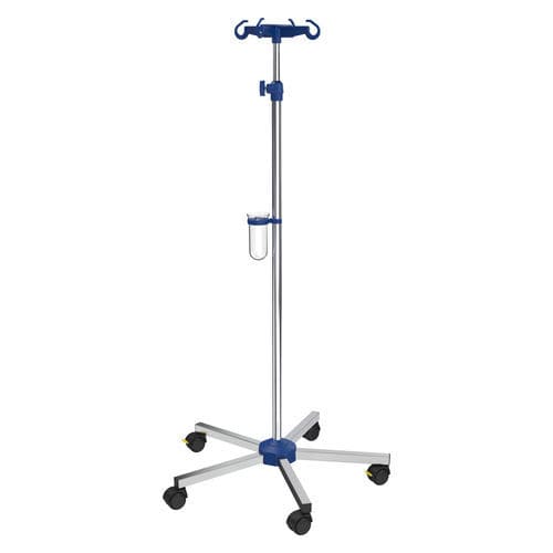 Asta portaflebo con rotelle - I-N41221 - provita medical - 4 ganci / per letto / ad altezza regolabile
