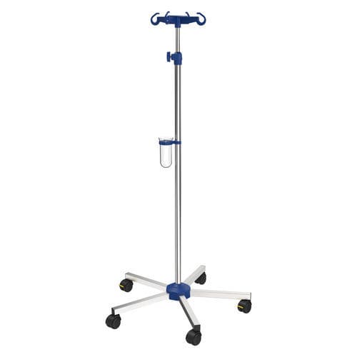 Asta portaflebo con rotelle - I-N41121 - provita medical - 4 ganci / per letto / ad altezza regolabile