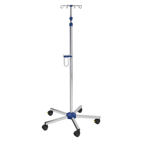 Asta portaflebo con rotelle - I-N41213 - provita medical - 4 ganci / per letto / ad altezza regolabile
