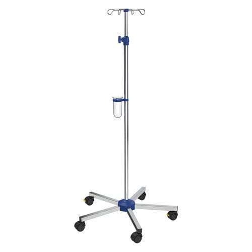Asta portaflebo con rotelle - I-N41123 - provita medical - 4 ganci / per letto / ad altezza regolabile