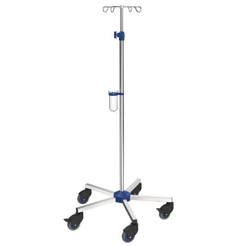 Asta portaflebo con rotelle - I-N42122 - provita medical - 4 ganci / per letto / ad altezza regolabile