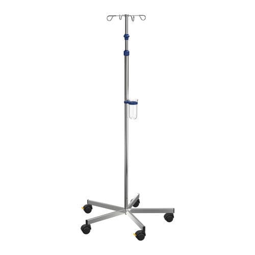 Asta portaflebo con rotelle - I-O11112 - provita medical - 4 ganci / in acciaio inossidabile / per letto