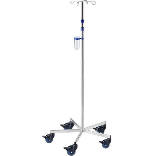 Asta portaflebo con rotelle - I-O12212 - provita medical - 4 ganci / in acciaio inossidabile / per letto