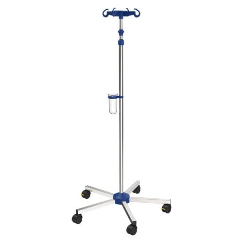 Asta portaflebo con rotelle - I-N11111 - provita medical - 4 ganci / per letto / telescopica