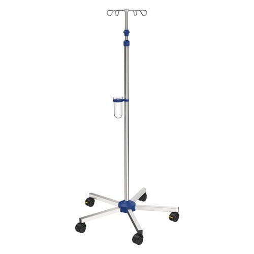 Asta portaflebo con rotelle - I-N11112 - provita medical - 4 ganci / per letto / telescopica