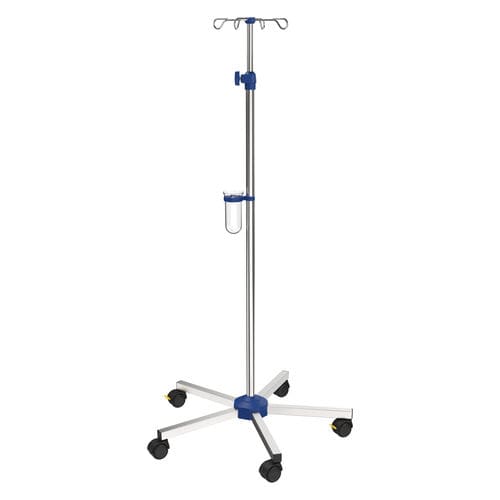 Asta portaflebo con rotelle - I-N11123 - provita medical - 4 ganci / per letto / telescopica