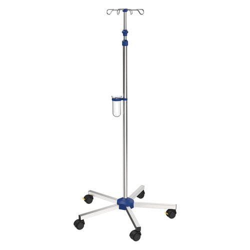 Asta portaflebo con rotelle - I-N11213 - provita medical - 4 ganci / per letto / telescopica