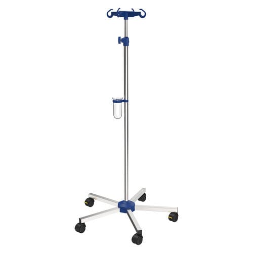 Asta portaflebo con rotelle - I-N11221 - provita medical - 4 ganci / per letto / telescopica