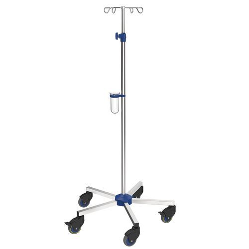 Asta portaflebo con rotelle - I-N42222 - provita medical - 4 ganci / per letto / ad altezza regolabile