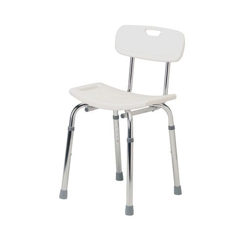 Sedia da doccia con schienale - 4207A - Roma Medical Aids  - ad altezza regolabile / in plastica