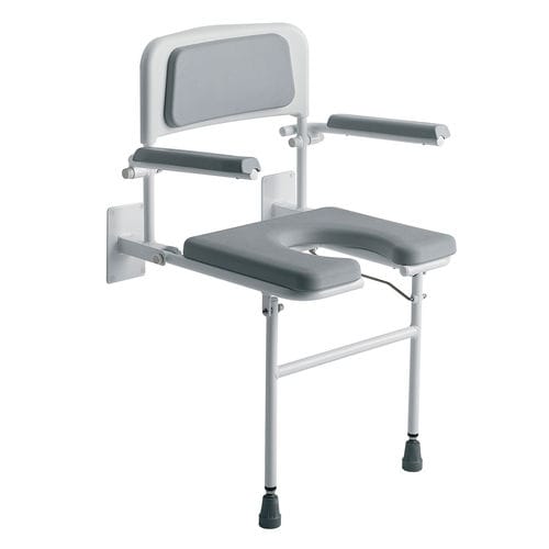 Sedile per doccia con braccioli - 4239G - Roma Medical Aids  - con apertura igienica / con schienale / ribaltabile