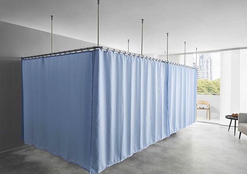 Paravento medicale con supporto murale - RVS - Ropimex R. Opel  - a soffitto / di camera d'ospedale / lavabile