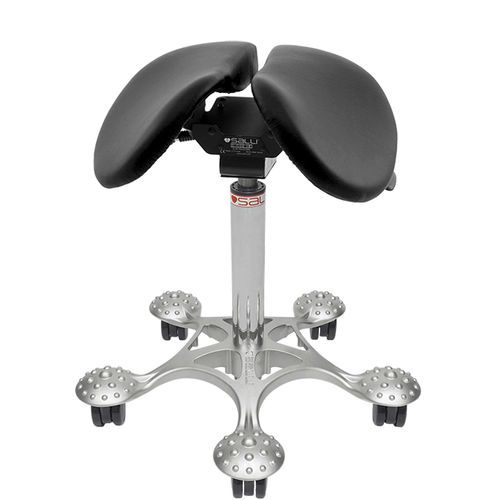 Sgabello per ambulatorio - TWIN - Salli Systems - ad altezza regolabile / con rotelle / a forma di sella