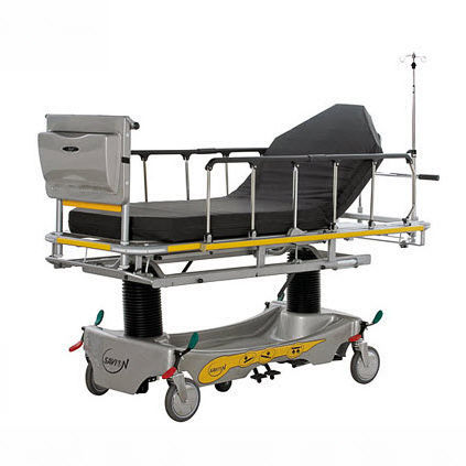 Barella con carrello per traumatologia - EC 711CA - Savion Industries - da trasporto / idraulica / ad altezza regolabile
