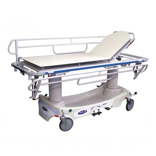 Barella con carrello da trasporto - ES 711X - Savion Industries - per traumatologia / manuale / ad altezza regolabile