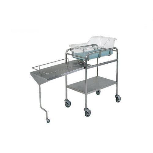 Culla pediatrica con rotelle - BTC 400  - Savion Industries - anti-Trendelenburg / in acciaio inossidabile / trasparente