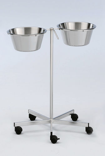 Porta-catino con due catini - 242.1350.0 - SCHMITZ medical GmbH - con rotelle / in acciaio inossidabile