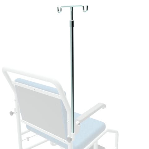 Asta portaflebo per lettino da visita - 8012 - SEERS Medical - 2 ganci / telescopica / in acciaio inossidabile