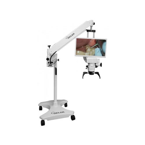 Microscopio operatorio odontoiatrico - promisevision 3D™ - Seiler Medical - a soffitto / a muro / a pavimento