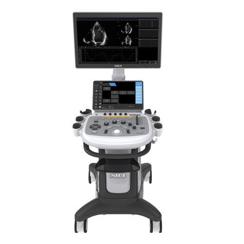 Ecografo su piattaforma - Apogee 5300 Pro - SIUI - per ecografia multidisciplinare / per ecografia addomino-pelvica / per ecografia cardiovascolare