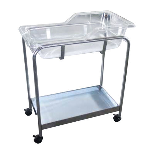 Culla pediatrica con rotelle - BB-100S - Sigma-Care Development  - in acciaio inossidabile / trasparente