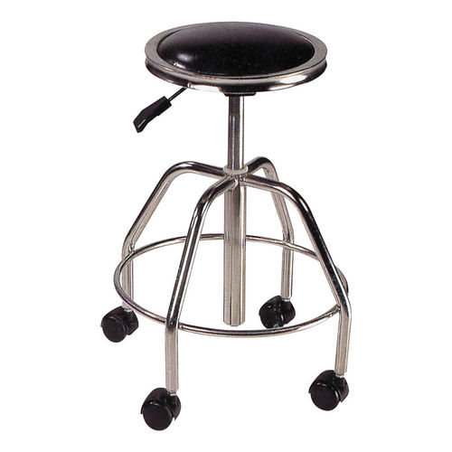 Sgabello per struttura sanitaria - SE-019 - Sigma-Care Development  - ad altezza regolabile / con rotelle / in acciaio inossidabile