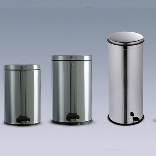 Pattumiera in plastica - M600425 - Titanox  - in acciaio inossidabile / a pedale