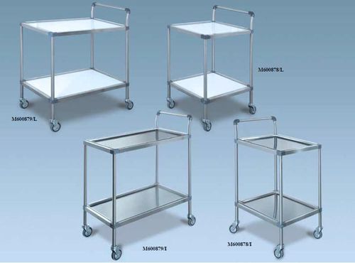 Carrello per medicazione - M600878/I - Titanox  - in acciaio inossidabile / in plastica / 2 vassoi