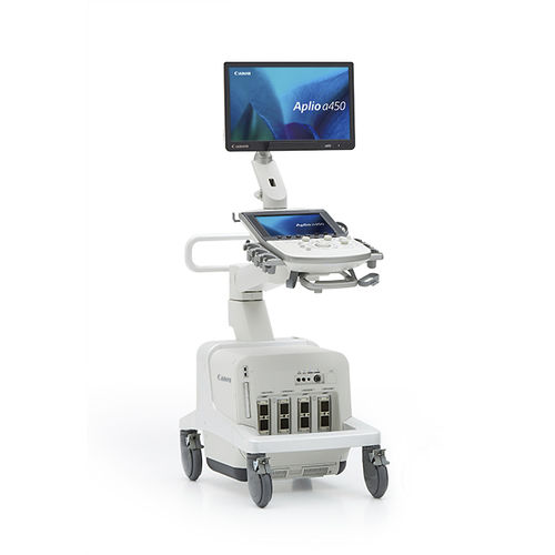 Ecografo su piattaforma - Aplio a450 - Canon Medical Systems Europe - per ecografia multidisciplinare / in bianco e nero / con doppler a colori