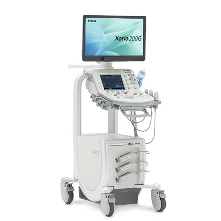 Ecografo su piattaforma - Xario 200G - Canon Medical Systems Europe - per ecografia multidisciplinare / in bianco e nero / con doppler a colori