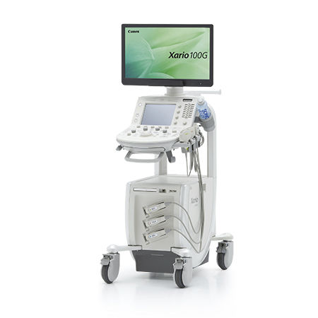 Ecografo su piattaforma - Xario 100G - Canon Medical Systems Europe - per ecografia multidisciplinare / in bianco e nero / con doppler a colori