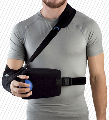 Reggibraccio con cuscino per abduzione della spalla - United Ortho - con fascia di sostegno in vita