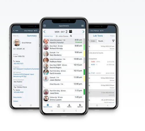 Applicazione mobile di gestione dati - ARIA CORE - Varian Oncology - di controllo accessi / di monitoraggio / medica