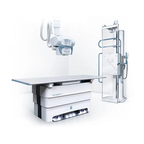 Sistema di radiografia digitale - Moviplan iC/DR - Villa Sistemi Medicali - per radiografia multidisciplinare / con bucky da terra / con braccio portatubo telescopico a soffitto
